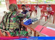 Satgas Yonif 521/DY Dan Puskesmas Gelar “Binter Kampung Sehat”, Puluhan Warga Terpencil Papua Dapat Layanan Kesehatan Gratis