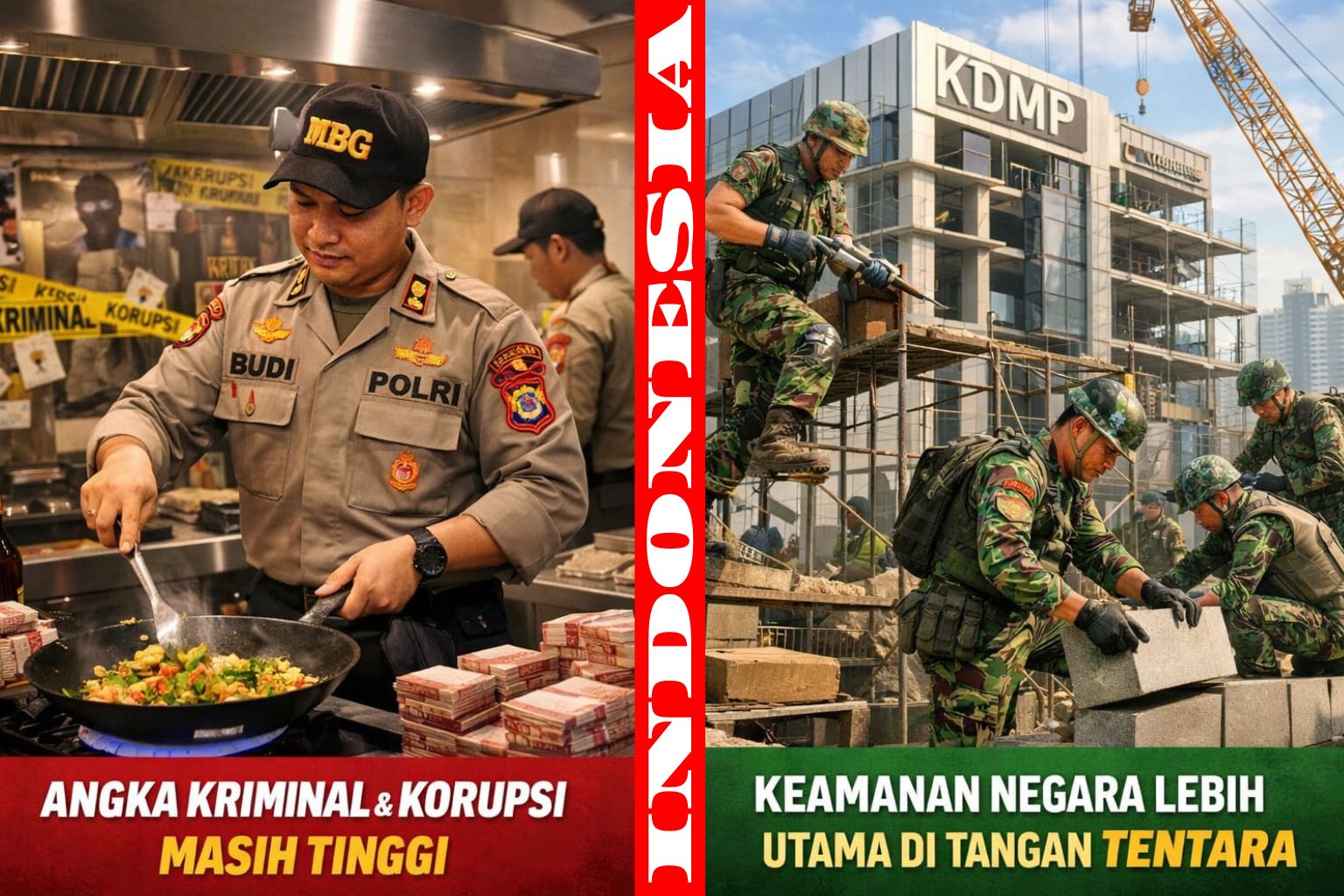 Polri memiliki 1.140 Dapur MBG, 4200 Gedung KDMP telah dibangun oleh Tentara diawal 2026. 