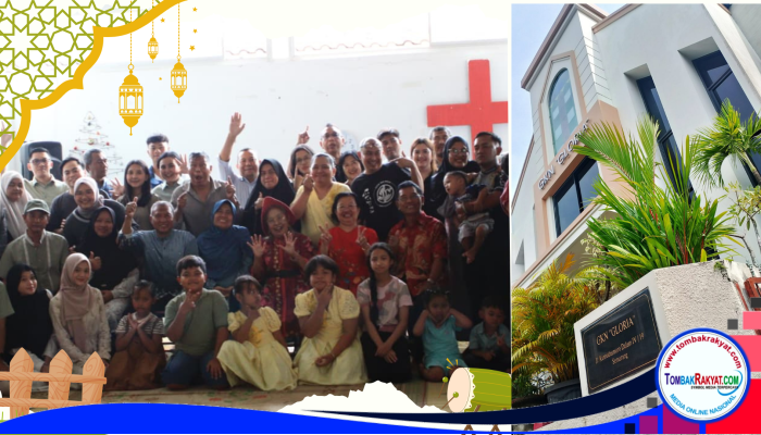 Wajah Sejuk Toleransi : Keluarga Pendeta Gelar Halalbihalal di Dalam Gereja