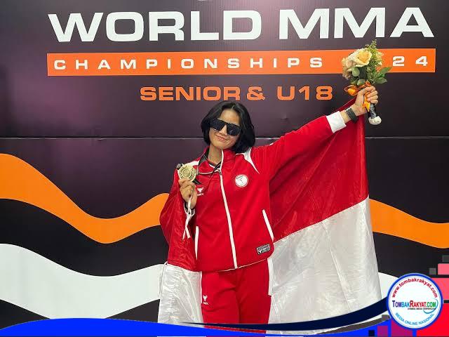 Prestasi membanggakan kembali diraih oleh Bripda Aprilia Eka Putri Lumbantungkup, personel Polwan Dit Samapta Polda Sumatera Utara, dalam ajang bergengsi World MMA Championship 2024 yang berlangsung di Jakarta, Indonesia, dari 9 hingga 14 Desember 2024. (Istimewa)