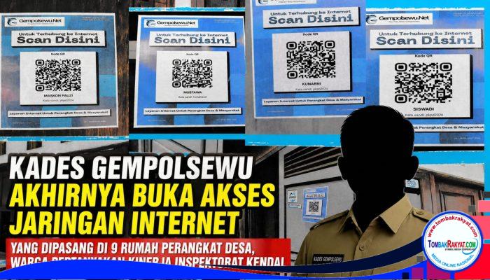 Kades Gempolsewu Akhirnya Buka Akses Jaringan Internet yang Dipasang di 9 Rumah Perangkat Desa, Warga Pertanyakan Kinerja Inspektorat Kabupaten Kendal