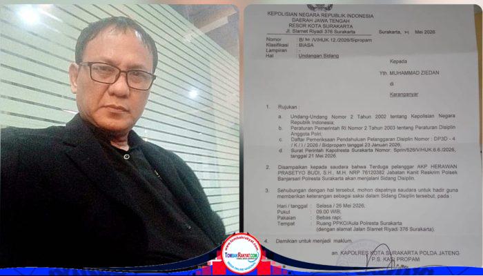 Sidang Etik AKP Herawan Disorot, Waketum FERADI WPI Nilai Proses Tidak Mencerminkan Rasa Keadilan