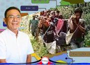Bupati Tapsel, Gus Irawan Pasaribu mengunjungi Mastuti, ibu hamil yang di tandu menyusuri bukit, untuk mendapatkan perawatan