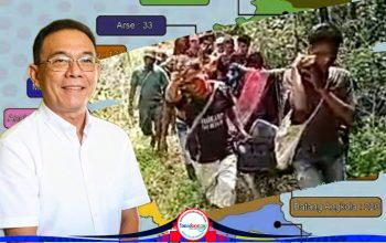 Bupati Tapsel, Gus Irawan Pasaribu mengunjungi Mastuti, ibu hamil yang di tandu menyusuri bukit, untuk mendapatkan perawatan