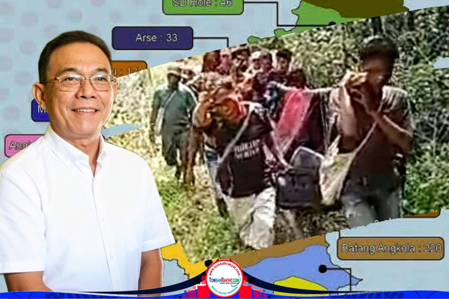 Bupati Tapsel, Gus Irawan Pasaribu mengunjungi Mastuti, ibu hamil yang di tandu menyusuri bukit, untuk mendapatkan perawatan