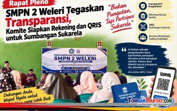 Rapat Pleno Komite SMPN 2 Weleri ; Sosialisasi program dan kegiatan sekolah tahun ajaran 2026-2027 dan Penyampain informasi Akademik dan Non Akademik Sekolah. Sabtu (29/8/26)