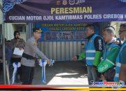 Polres Cirebon Kota Sesudah Apel Resmikan Cuci Motor dan Bengkel Gratis untuk Ojol