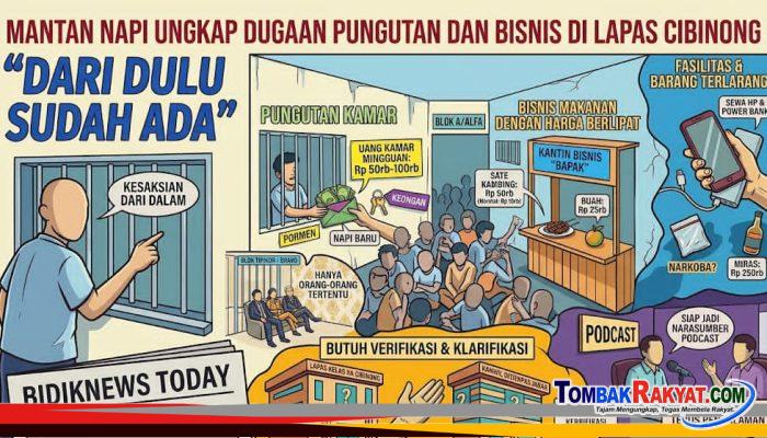 MANTAN NAPI UNGKAP DUGAAN PUNGUTAN DAN BISNIS DI LAPAS KELAS IIA CIBINONG: “DARI DULU SUDAH ADA