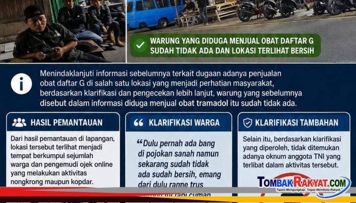 KLARIFIKASI TERKAIT DUGAAN PENJUALAN OBAT DAFTAR G SUDAH TIDAK ADA
