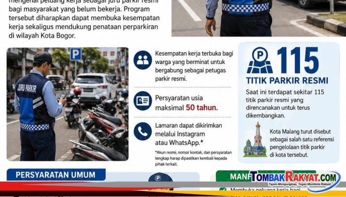 PEMKOT BOGOR BUKA PELUANG KERJA JURU PARKIR RESMI, WARGA BELUM BEKERJA BISA MENCOBA